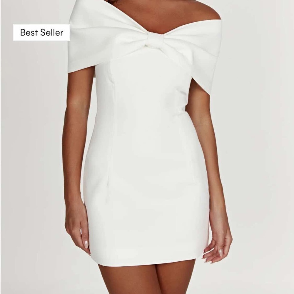 MESHKI Gwyneth Off Shoulder Bow Dress